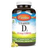 Carlson Vitamin D3 softgel bottle ready for daily bone and muscle support.