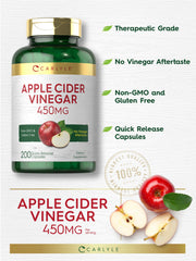 Carlyle Apple Cider Vinegar Capsules bottle with visible nutrition information.