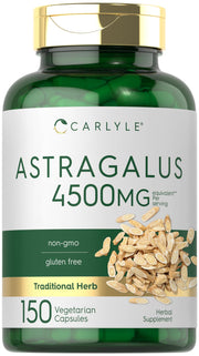 Carlyle Astragalus root capsules bottle on a clean surface for daily wellness routine