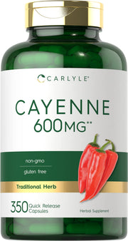 Carlyle Cayenne capsules bottle for convenient daily spice-inspired supplementation
