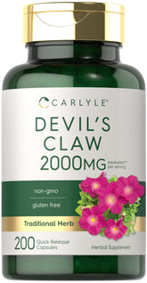 Carlyle Devils Claw 2000mg bottle, premium herbal supplement for daily wellness.