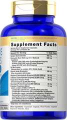 Carlyle Digestive Enzymes capsules closeup highlights probiotic and prebiotic blend