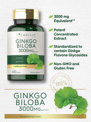 Laboratory tested seal on Carlyle Ginkgo Biloba packaging