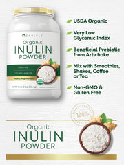 Carlyle Inulin Powder stirred into smoothie for soluble fiber boost
