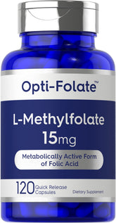 Carlyle L-Methylfolate bottle front highlighting high-potency folate in value-size bottle
