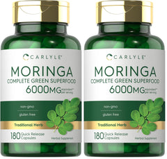 Carlyle Moringa Oleifera bottle front for daily greens support