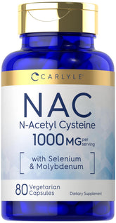 Carlyle NAC bottle showing 1000 mg daily dose for easy use