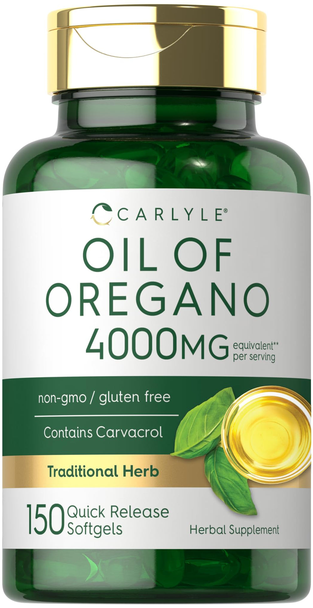 Carlyle Oregano Oil 4000mg bottle for potent daily support.