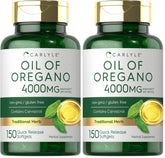 Carlyle Oregano Oil 4000mg softgels bottle highlights carvacrol content for daily wellness