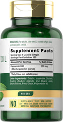 Close-up of Carlyle Peppermint Oil Capsules softgels.