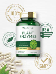 Carlyle Plant Enzymes ingredients graphic illustrating an 8-enzyme blend