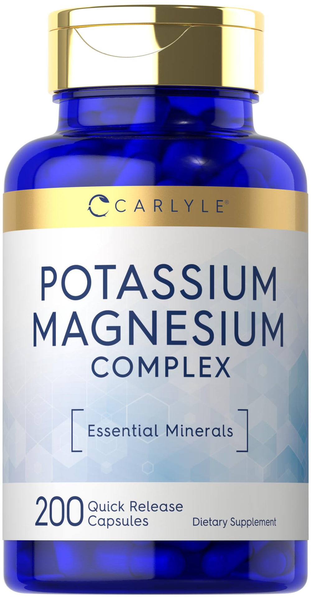 Carlyle Potassium Magnesium bottle front view for daily mineral support
