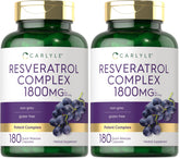 Carlyle Resveratrol 1800mg bottle showing premium packaging for daily wellness