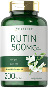 Carlyle Rutin 500mg tablets in a bottle for daily wellness.