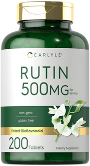 Carlyle Rutin 500mg tablets in a bottle for daily wellness.