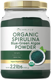 Carlyle spirulina powder jar for a daily plant-based boost.