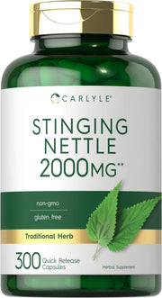 Carlyle Stinging Nettle Leaf Extract bottle with capsules for daily wellness.