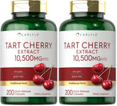 Carlyle Tart Cherry capsules bottle front shows high-potency formula for daily wellness.