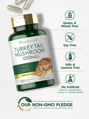 Sealed Carlyle Turkey Tail bottle on a clean countertop signaling freshness