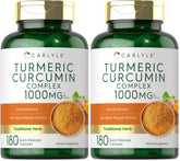 Carlyle Turmeric Curcumin bottle with black pepper extract for daily supplementation.