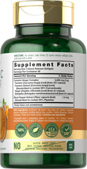 Carlyle Turmeric Ginger softgels bottle back with dosage and ingredients