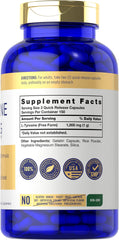 Carlyle Tyrosine capsules close-up showing 1000 mg per serving.