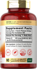 Close-up of Carlyle D3 softgels showing easy-to-swallow capsules.