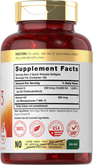 Carlyle Vitamin K2 D3 bottle top view showing cap and dosage info