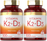 Carlyle Vitamin K2 + D3 softgels pack of 2 bottles seen from the front