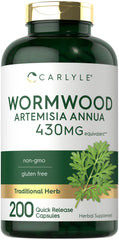 Carlyle Wormwood bottle front highlights 430 mg per capsule potency