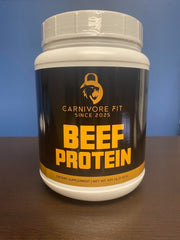 Carnivore Fit Beef Protein Powder bottle for convenient daily protein boost.