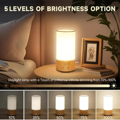 Caromolly lamp flaxen shade provides soft, eye-friendly illumination for reading.