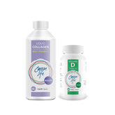 Carson Life liquid collagen bottle pour for skin hydration and glow.