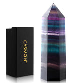 CASMON large healing crystal wand tower for focused energy during meditation.