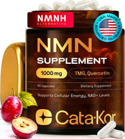 Cata-Kor NMN supplement bottle with label and branding.