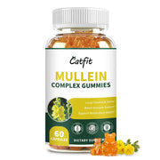 Catfit Mullein Gummies bottle showing pineapple flavor for daily lung support