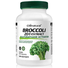 CBI Natural broccoli 20x concentrate bottle for on-the-go sulforaphane support.
