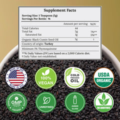 C CARE black seed oil bottle pour demonstrates easy integration into smoothies.