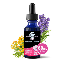 Cedar Bear Natural Herb Blend label emphasizes alcohol-free, preservative-free ingredients.
