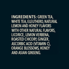 Close-up of Celestial Seasonings Honey Lemon Ginseng Green Tea bags, highlighting citrus notes and herbal balance.