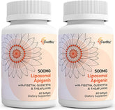 Cenffitio liposomal apigenin softgels bottle on shelf promoting calm evenings and restful sleep