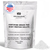 Centenarius Premium Whey Protein Canister front view for high-quality protein for active lifestyles.