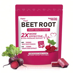 Central Park Morning Beet Root Chews bottle for a convenient daily snack.