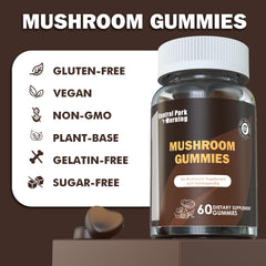 Central Park Morning Mushroom Gummies visual features Ashwagandha for potential energy support.