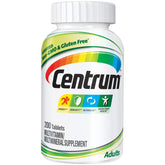 Centrum Adult Multivitamin bottle front view, 200-count supply for daily wellness