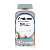 Centrum MultiGummies for Men 50 Plus bottle close-up for daily nutrition support.