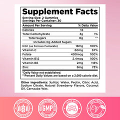 CFILIHTC 60-count bottle of iron gummies for adults and kids.