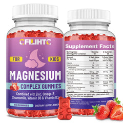 CFILIHTC Kids Magnesium Gummies strawberry bears in bottle support bedtime calm.