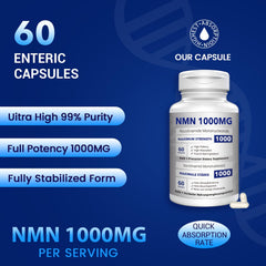 Close-up of CFUKING NMN label showing purity and quality.