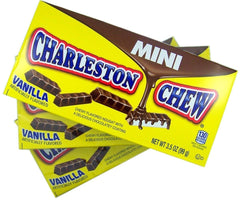 Charleston Chew 4oz box 12ct front view, convenient packaging for on-the-go snacking.